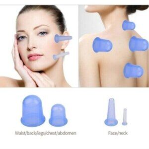 9Pcs Face & Body Silicone Cupping Gua Sha Therapy Sets Facial Brush, Anti-Aging